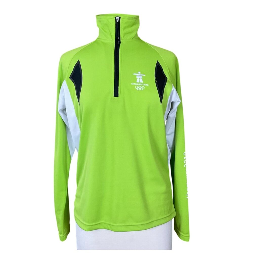Sunice Vancouver 2010 Winter Olympics Official Merchandise 1/4 Zip Lime Jacket M